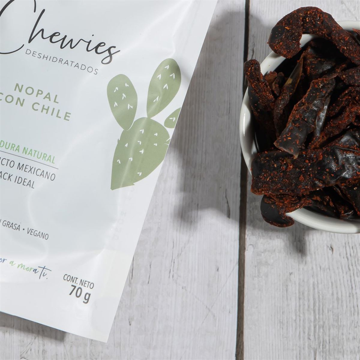 Chewies de Nopal deshidratado con chile 70g