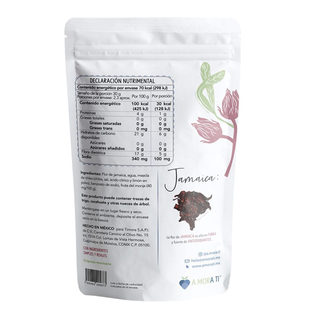 Chewies de Flor de Jamaica deshidratada con chile 70g