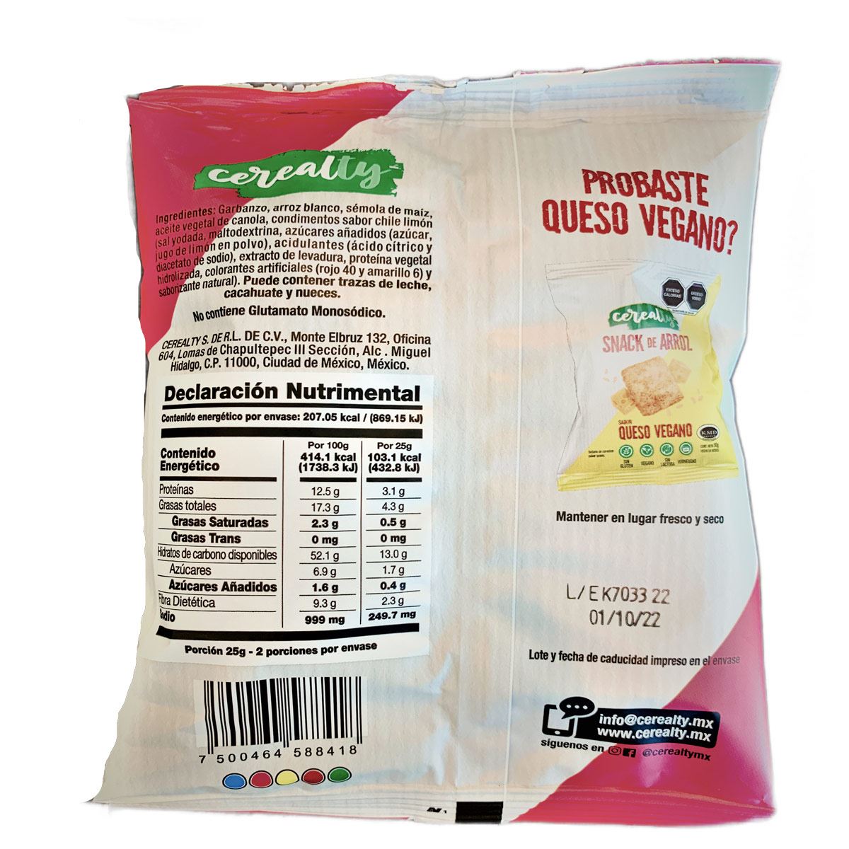 Snack de Arroz sabor Chile y Limon 50 g