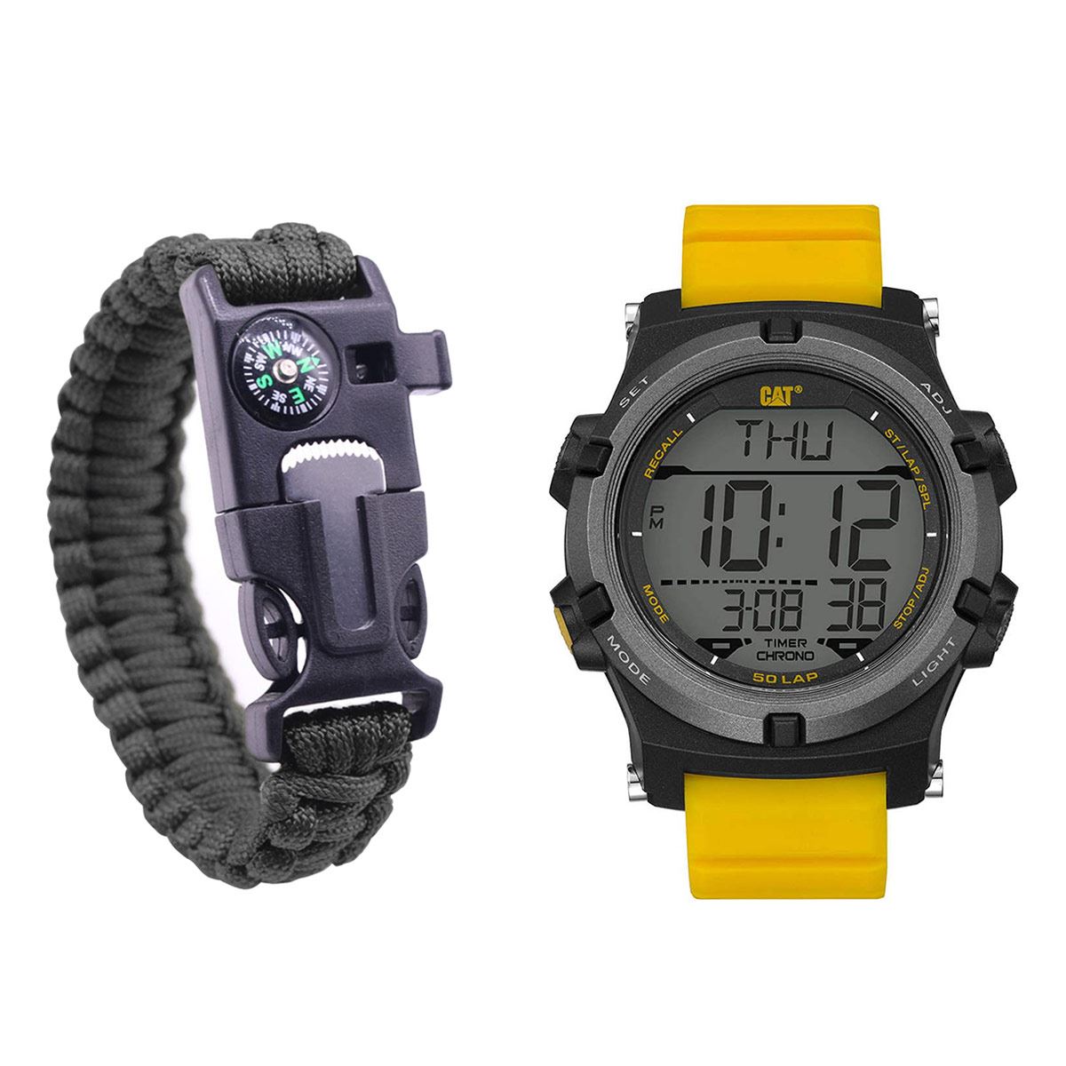 Set Reloj Digital CAT OB14727241BN Caballero Amarillo