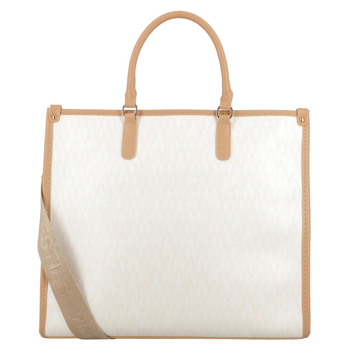 Bolsa tote Westies color Marfil/Multicolor Modelo HBKALONIA7WE