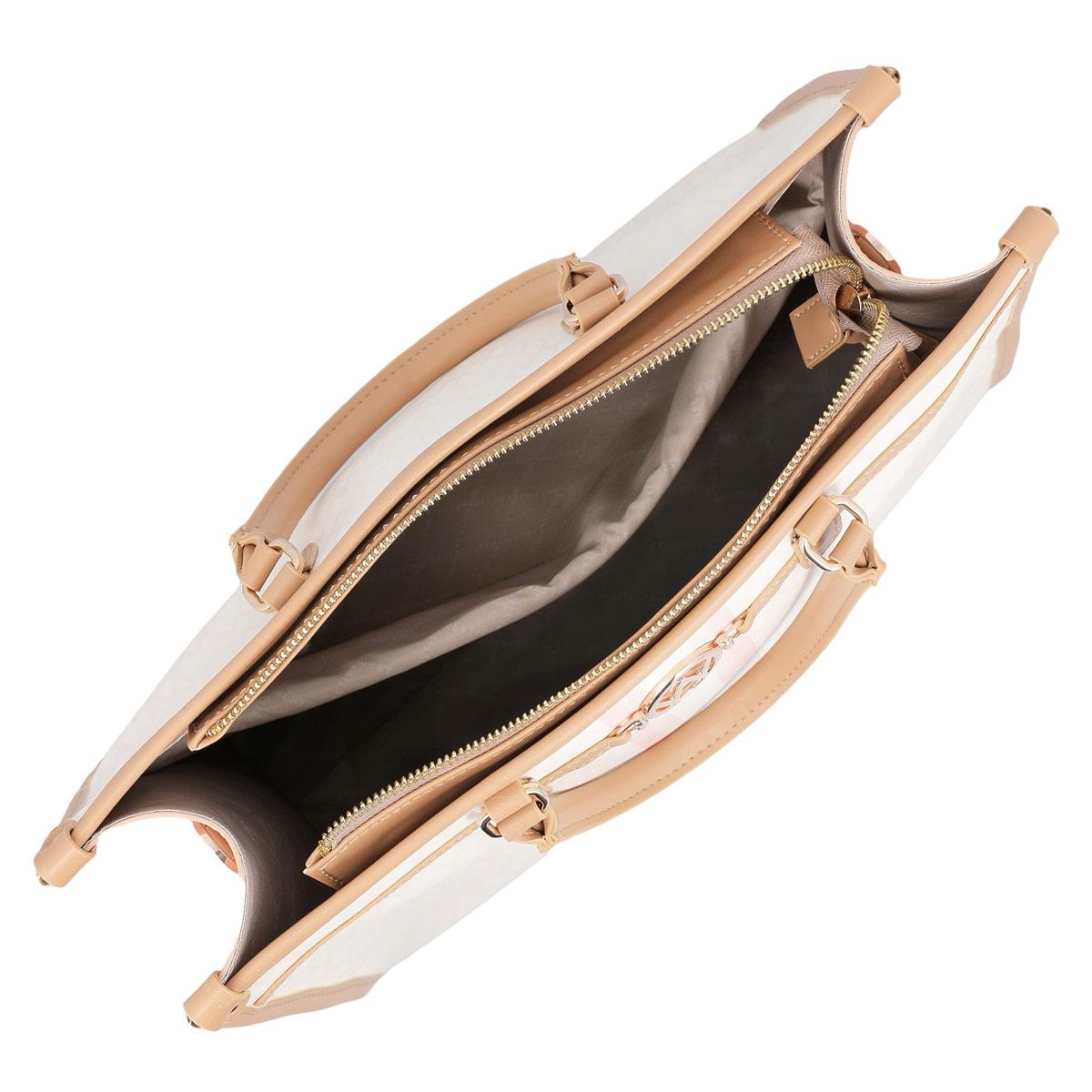 Bolsa tote Westies color Marfil/Multicolor Modelo HBKALONIA7WE