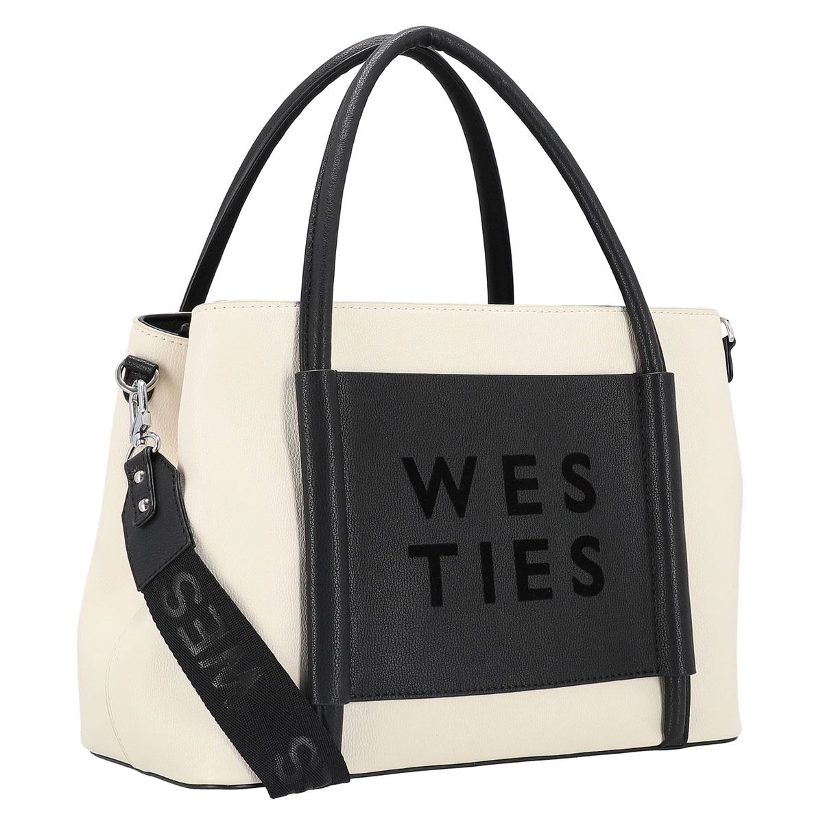 Bolsa Westies satchel color Marfil/Multicolor para Mujer