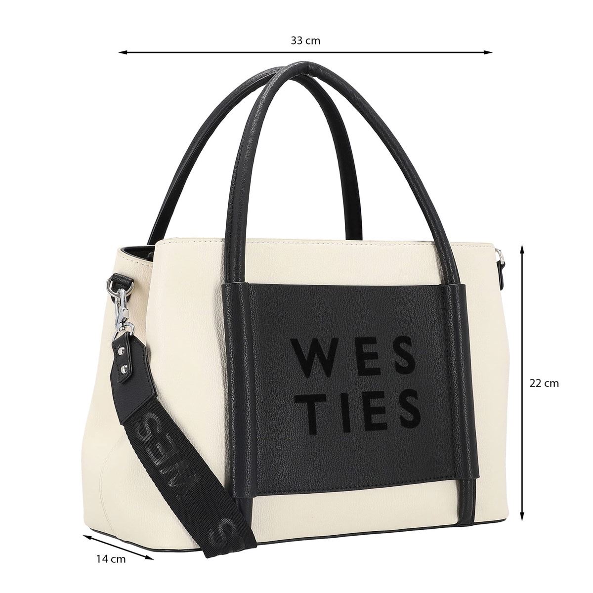 Bolsa Westies satchel color Marfil/Multicolor para Mujer