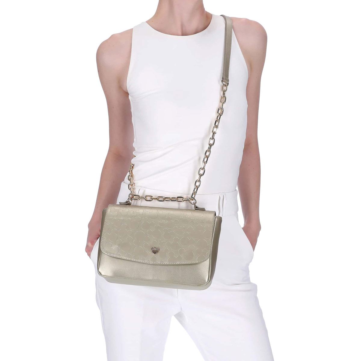 Bolsa cross body W Capsule color oro Modelo HBFORSWEAR10CW