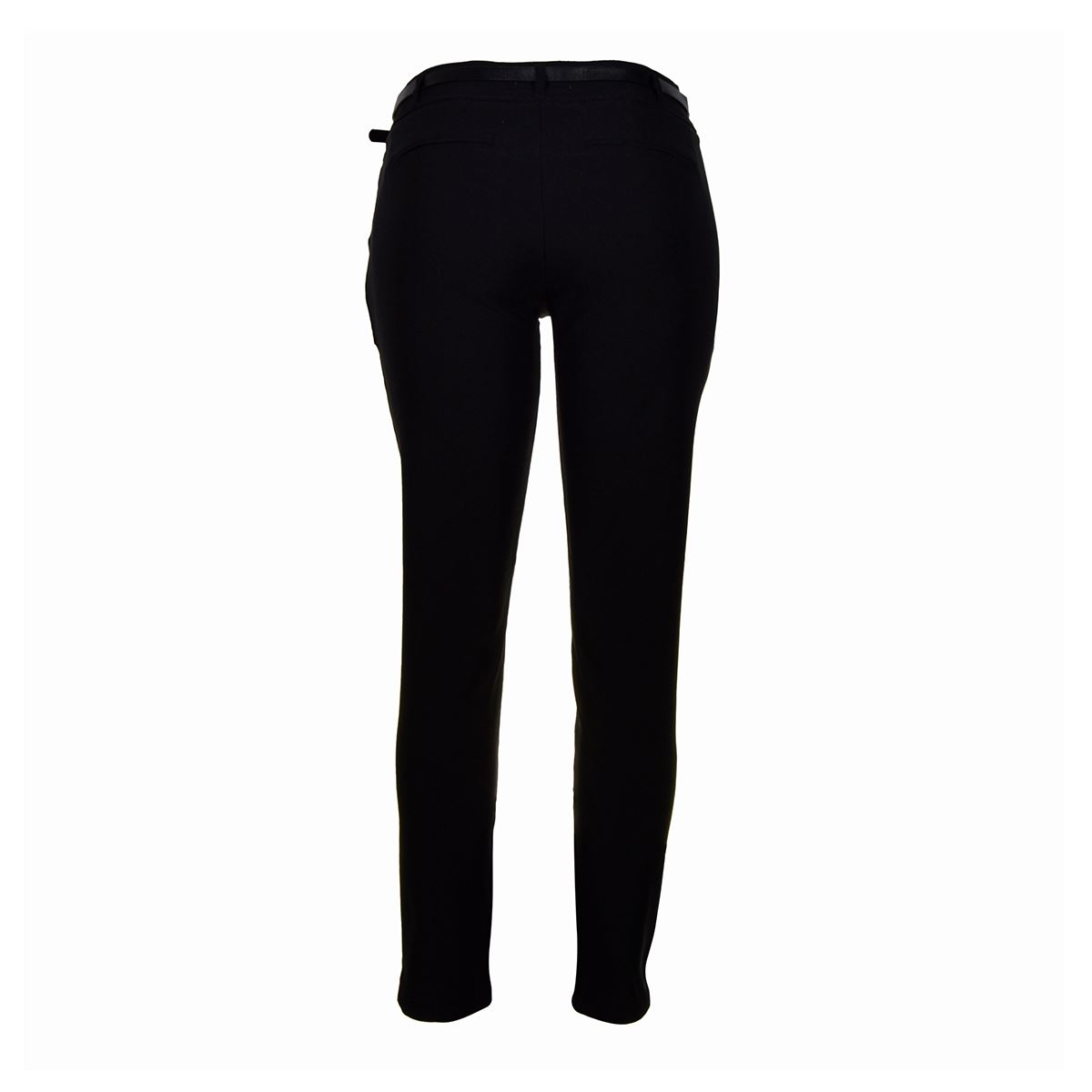 Pantalón para mujer recto con cinturón a tono Philosophy Jr talla mediana color negro modelo HP9080NCH