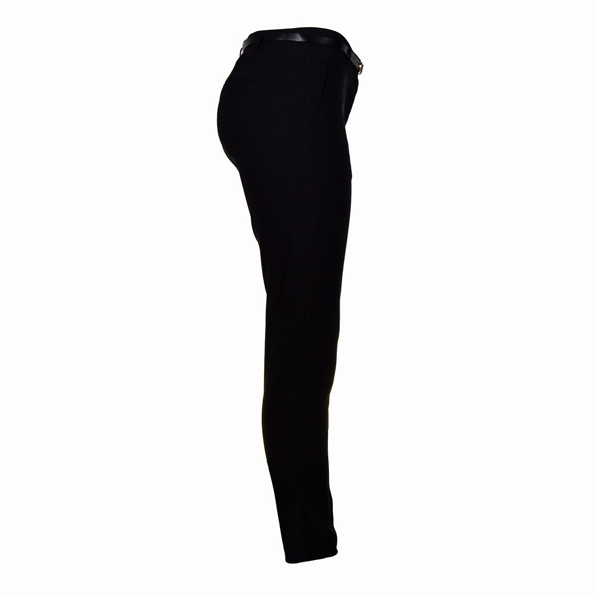 Pantalón para mujer recto con cinturón a tono Philosophy Jr talla mediana color negro modelo HP9080NCH