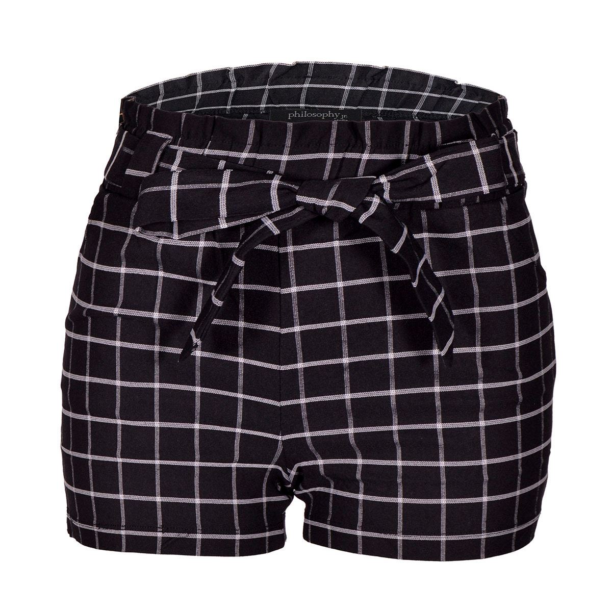 Short cuadros Philosophy Jr talla chica color negro combinado modelo hsp6469n