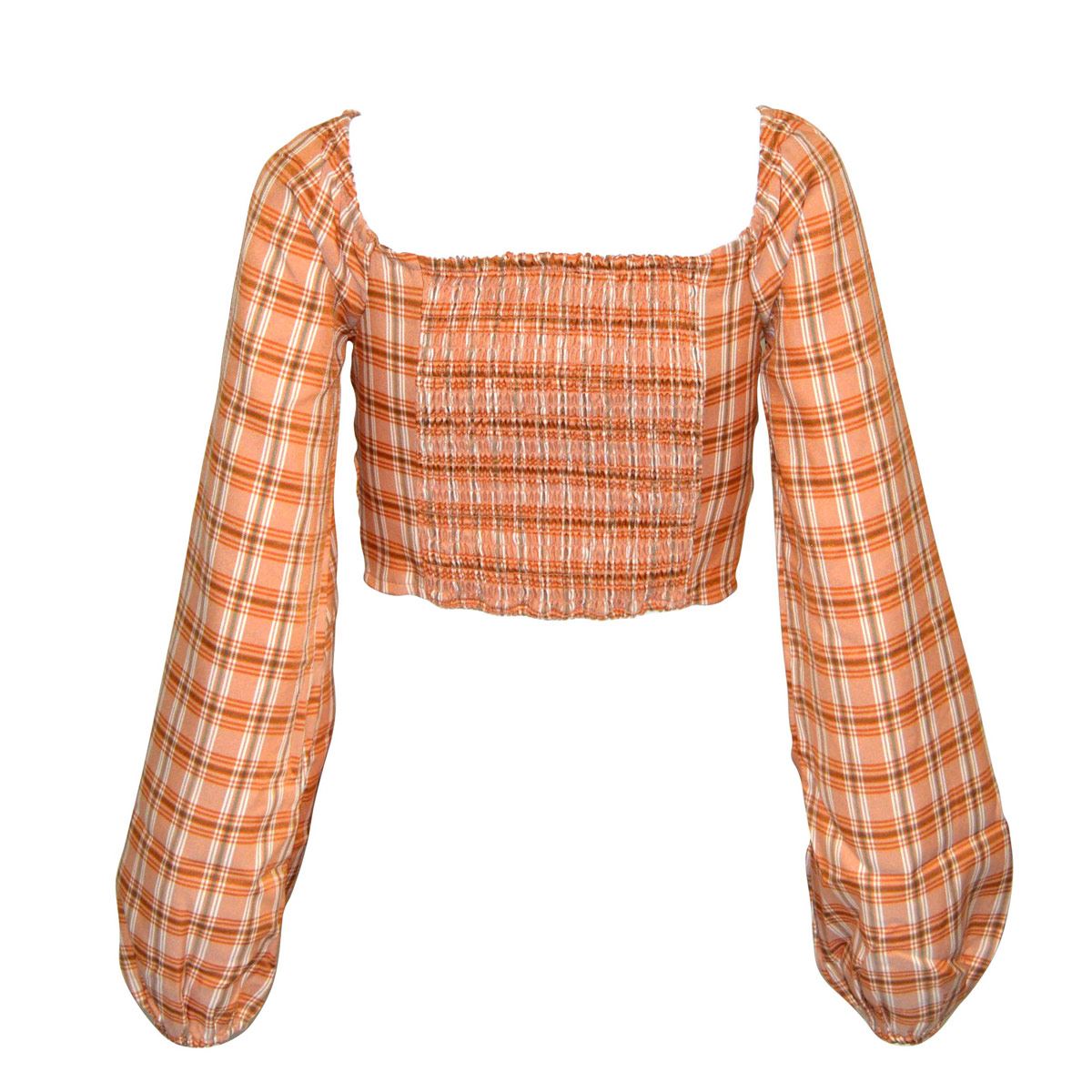 Blusa cuadros Philosophy Jr M Naranja Combinado