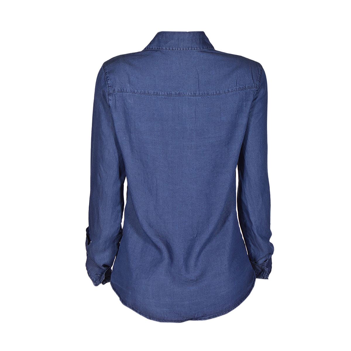 Blusa lisa Philosophy Jr modelo 11270 talla mediana color azul obscuro