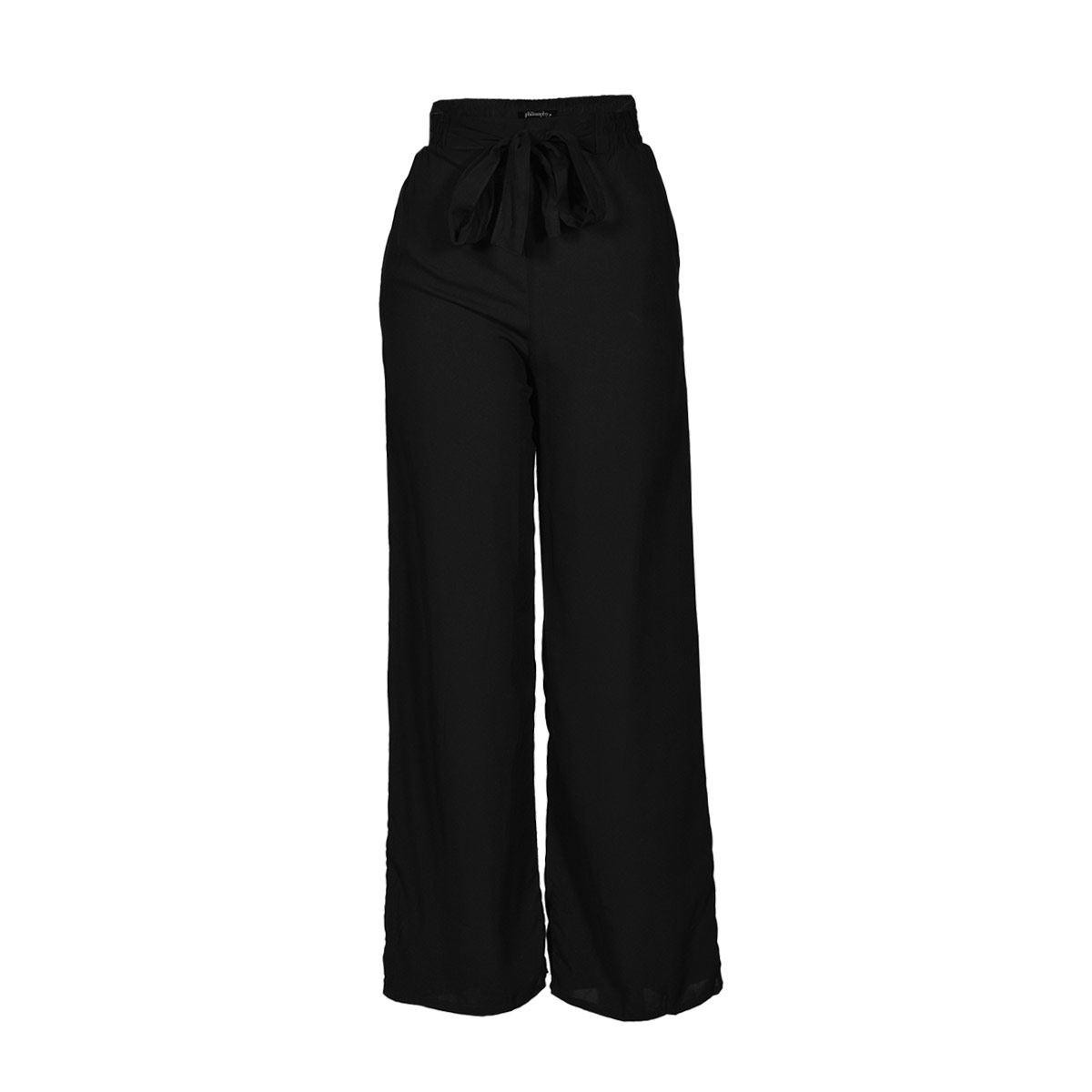 pantalón elegante para mujer en color negro con estampado liso 15071 