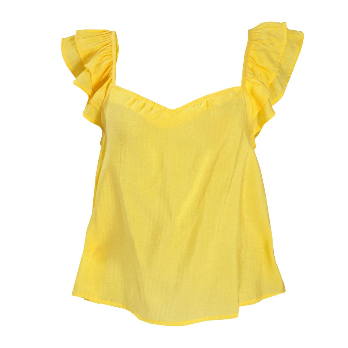 Blusa con olanes Philosophy Jr talla mediana color amarillo modelo cr1633
