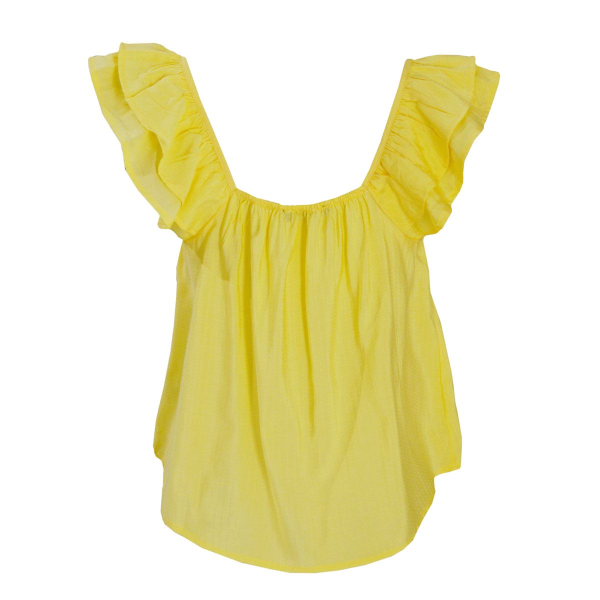 Blusa con olanes Philosophy Jr talla mediana color amarillo modelo cr1633