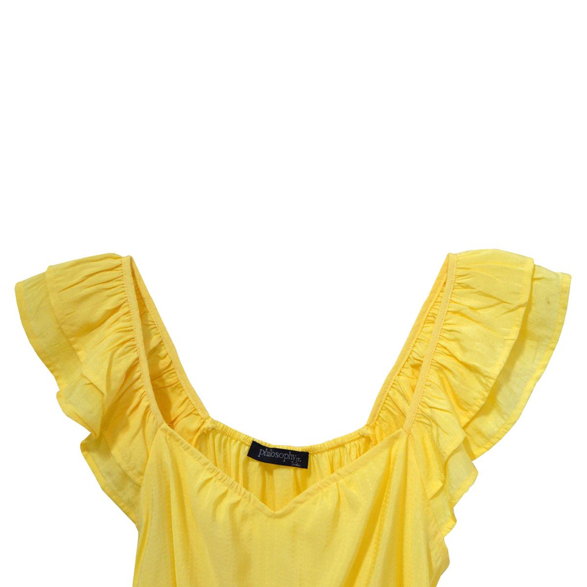Blusa con olanes Philosophy Jr talla mediana color amarillo modelo cr1633