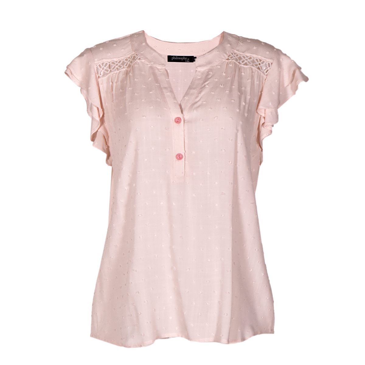 Blusa con olanes Philosophy Jr G rosa claro