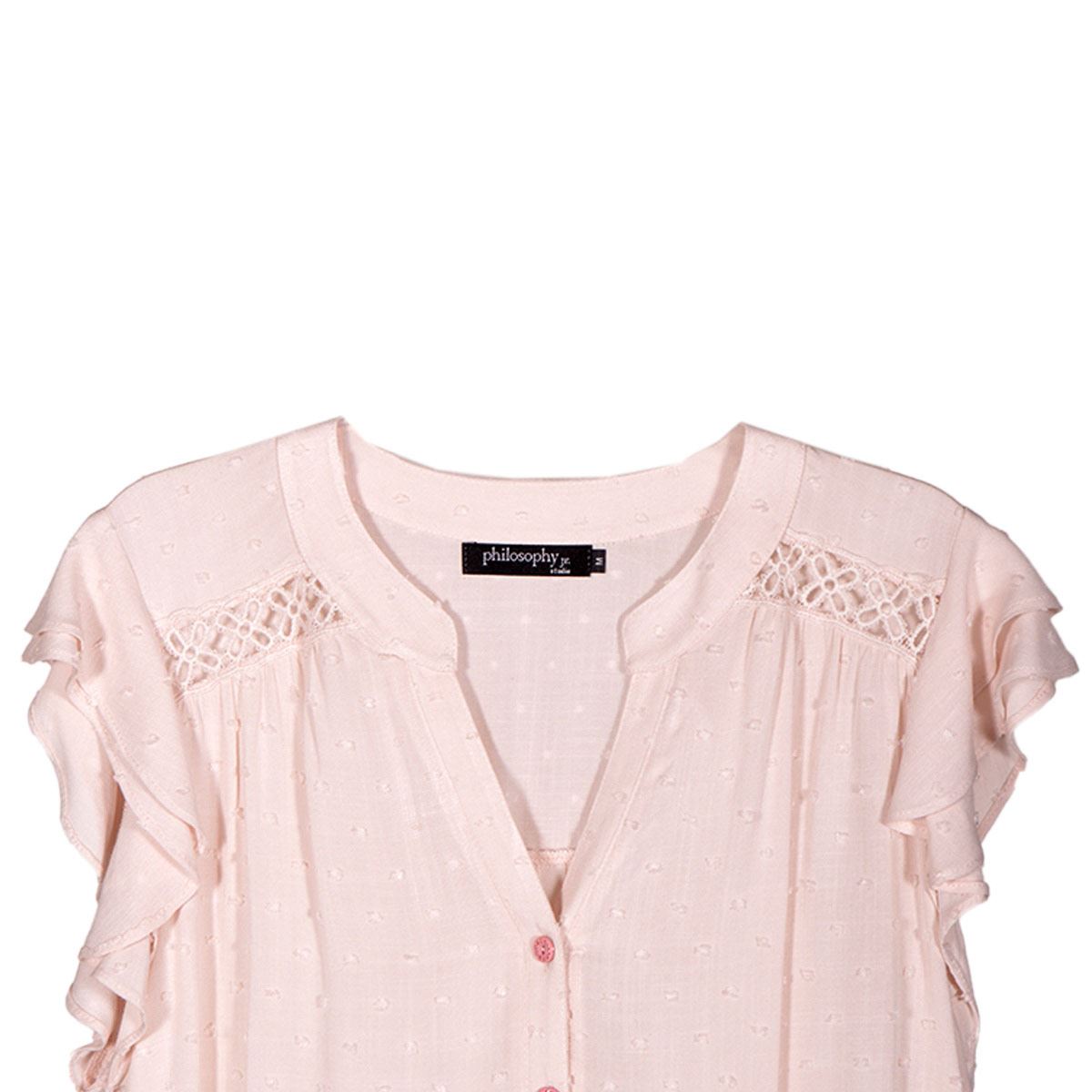 Blusa con olanes Philosophy Jr G rosa claro