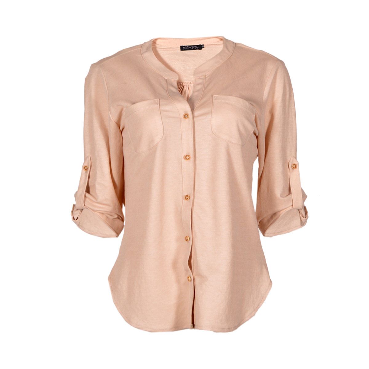 Blusa lisa Philosophy Jr talla mediana color beige modelo 11356