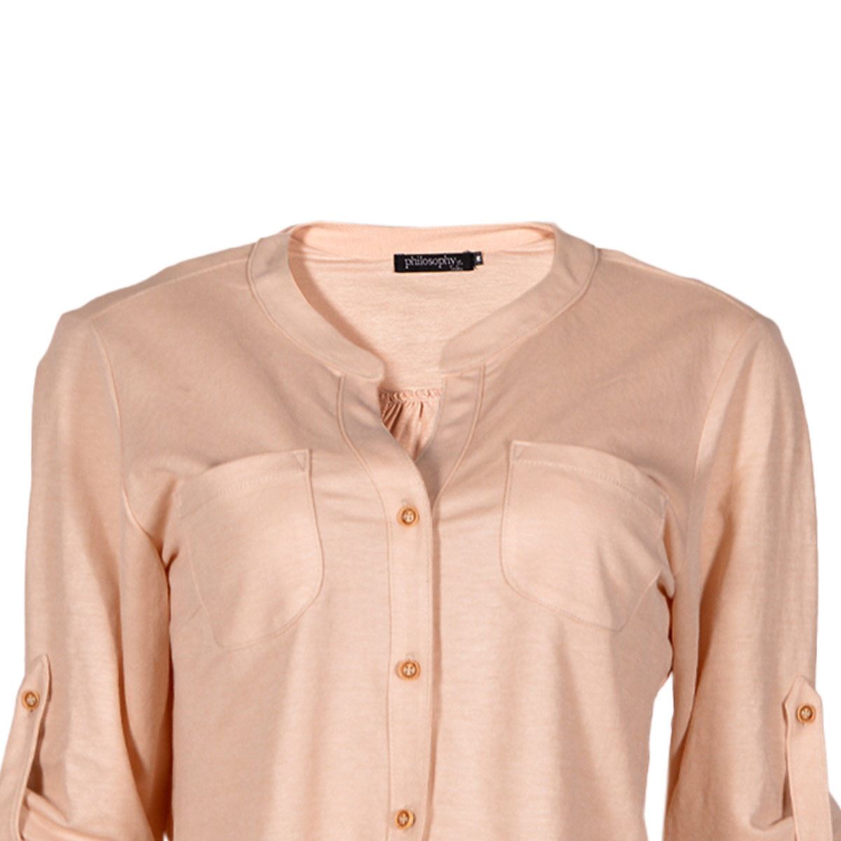 Blusa lisa Philosophy Jr talla mediana color beige modelo 11356