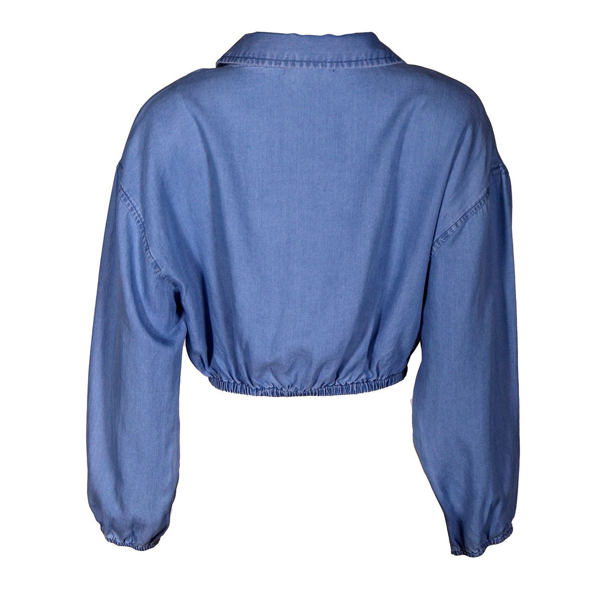 Blusa cruzada Philosophy Jr talla grande color azul modelo 10030tm