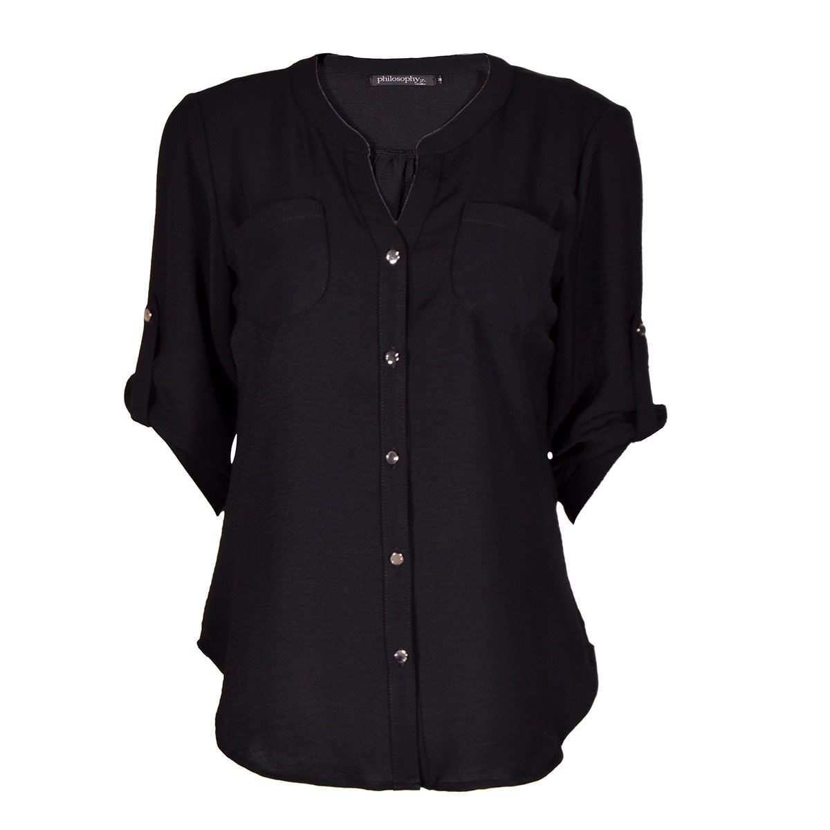 Blusa lisa Philosophy Jr talla mediana color negro modelo 11348