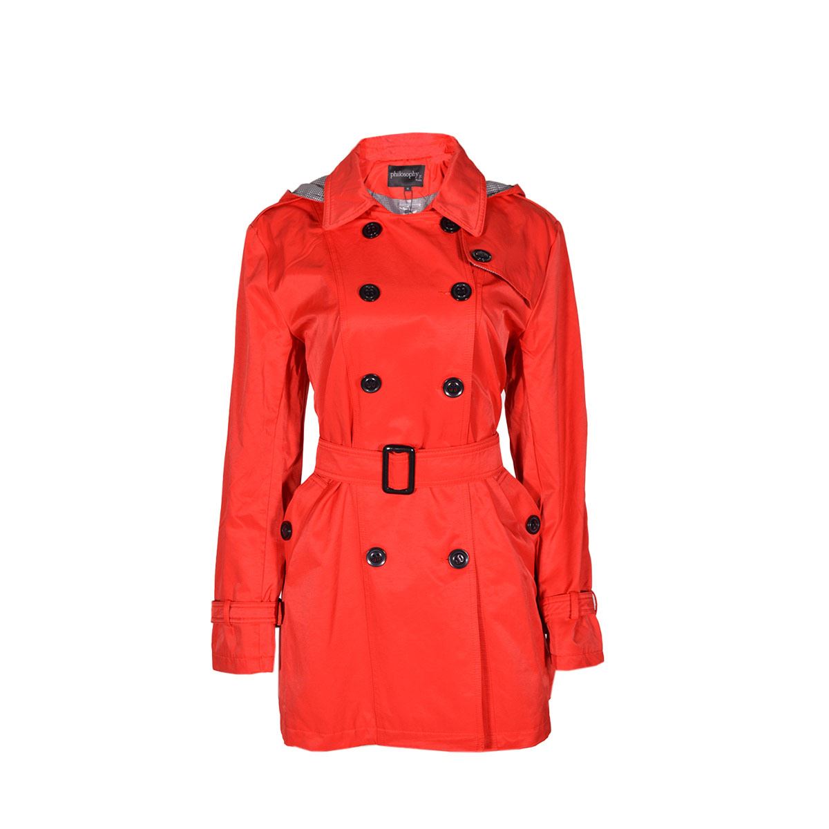 Gabardina con cinturón Philosophy jr talla chica color rojo modelo gcv2135