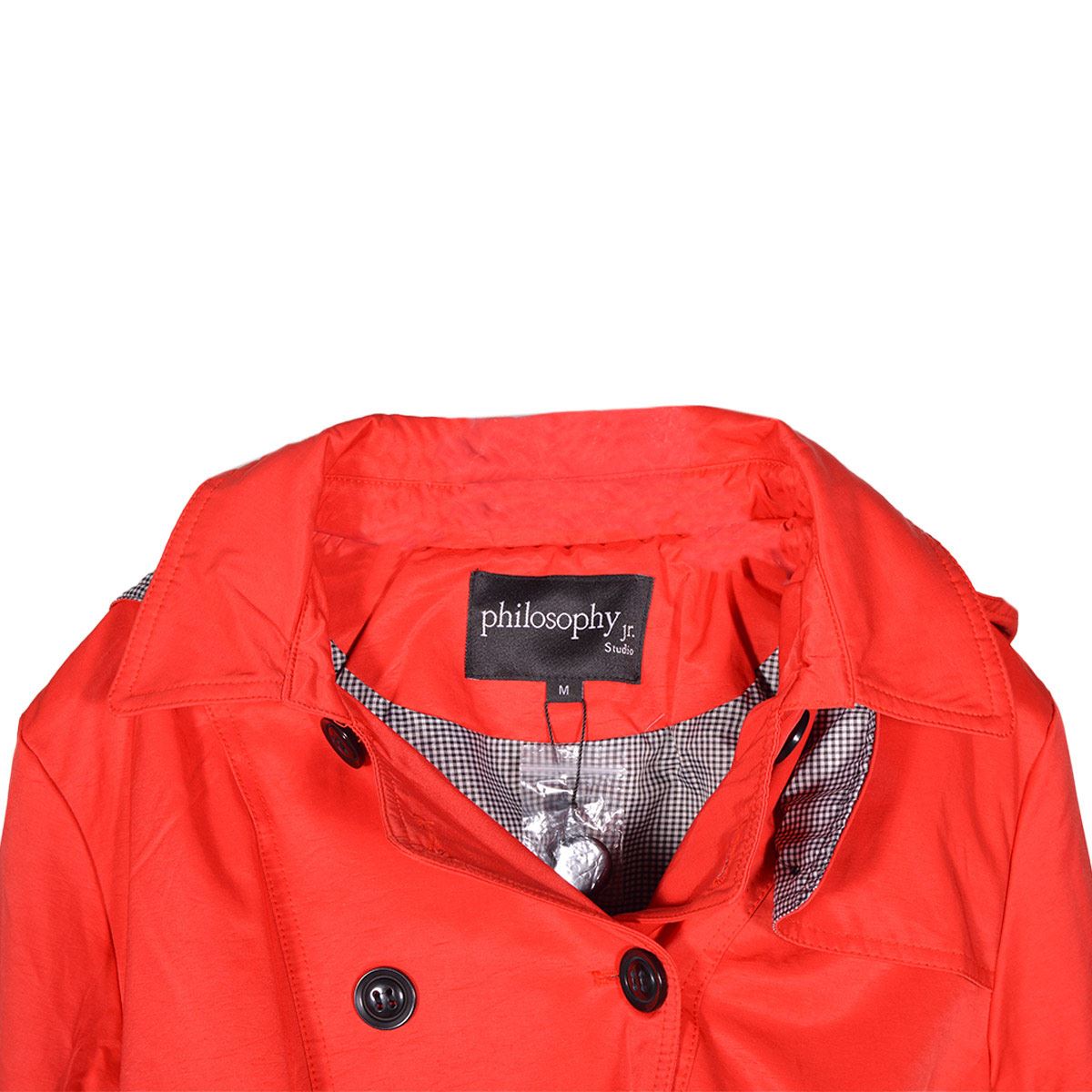 Gabardina con cinturón Philosophy jr talla chica color rojo modelo gcv2135