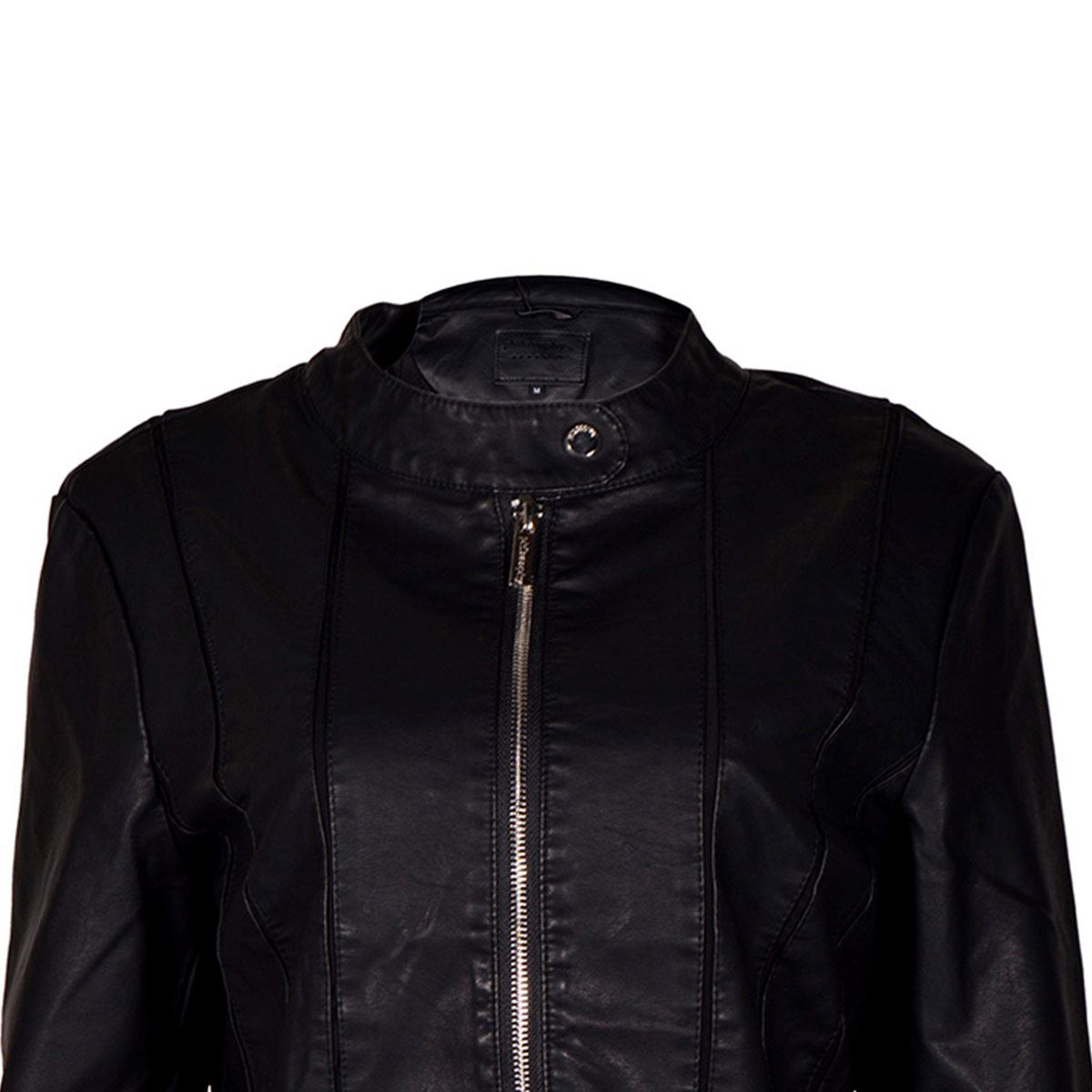 Chamarra cuello mao Philosophy Jr talla grande color negro modelo sjp6605
