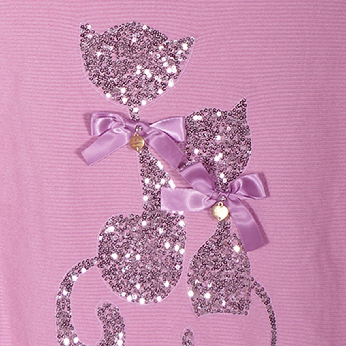 Sweater estampado con gatos Philosophy jr talla grande color rosa modelo HH852