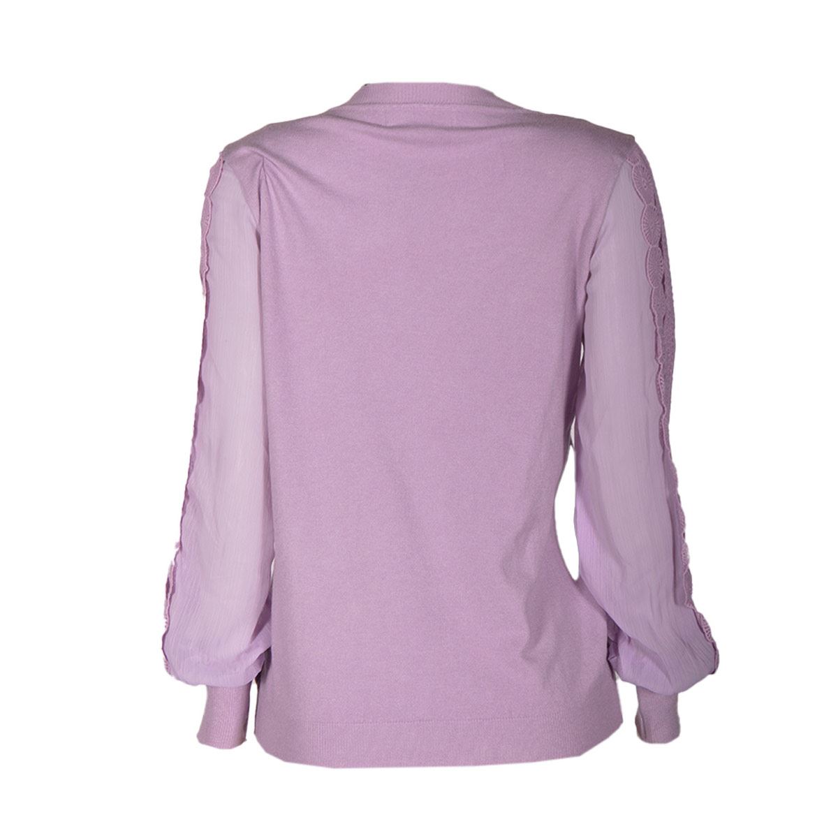 Suéter combinado talla mediana color morado claro modelo hh2247