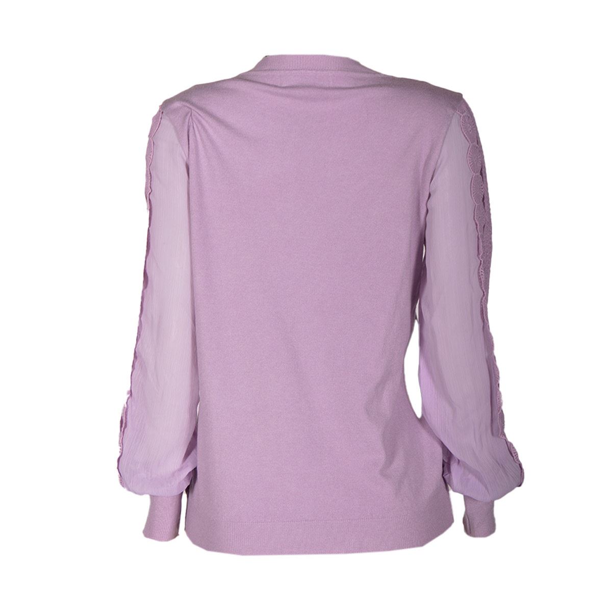Suéter combinado talla grande color morado claro modelo hh2247