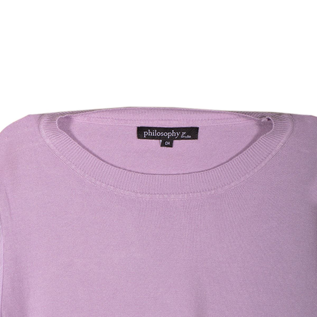 Suéter combinado talla grande color morado claro modelo hh2247