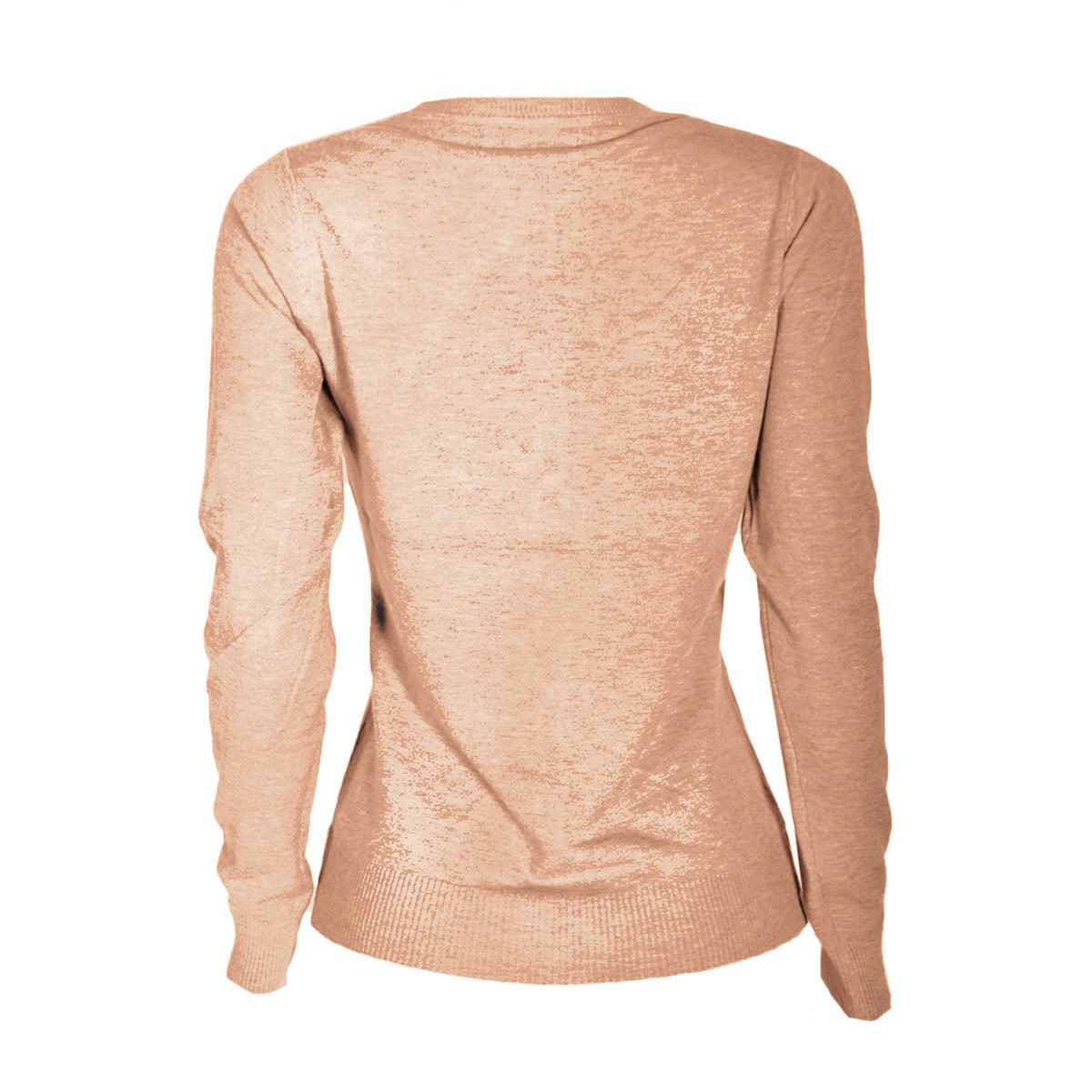 Suéter cárdigan liso con botones Philosophy talla mediano color cafe claro modelo XN31033