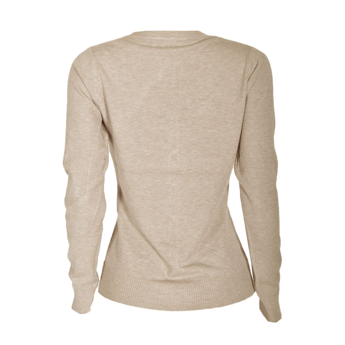 Suéter cárdigan liso con botones Philosophy talla grande color beige modelo XN31033