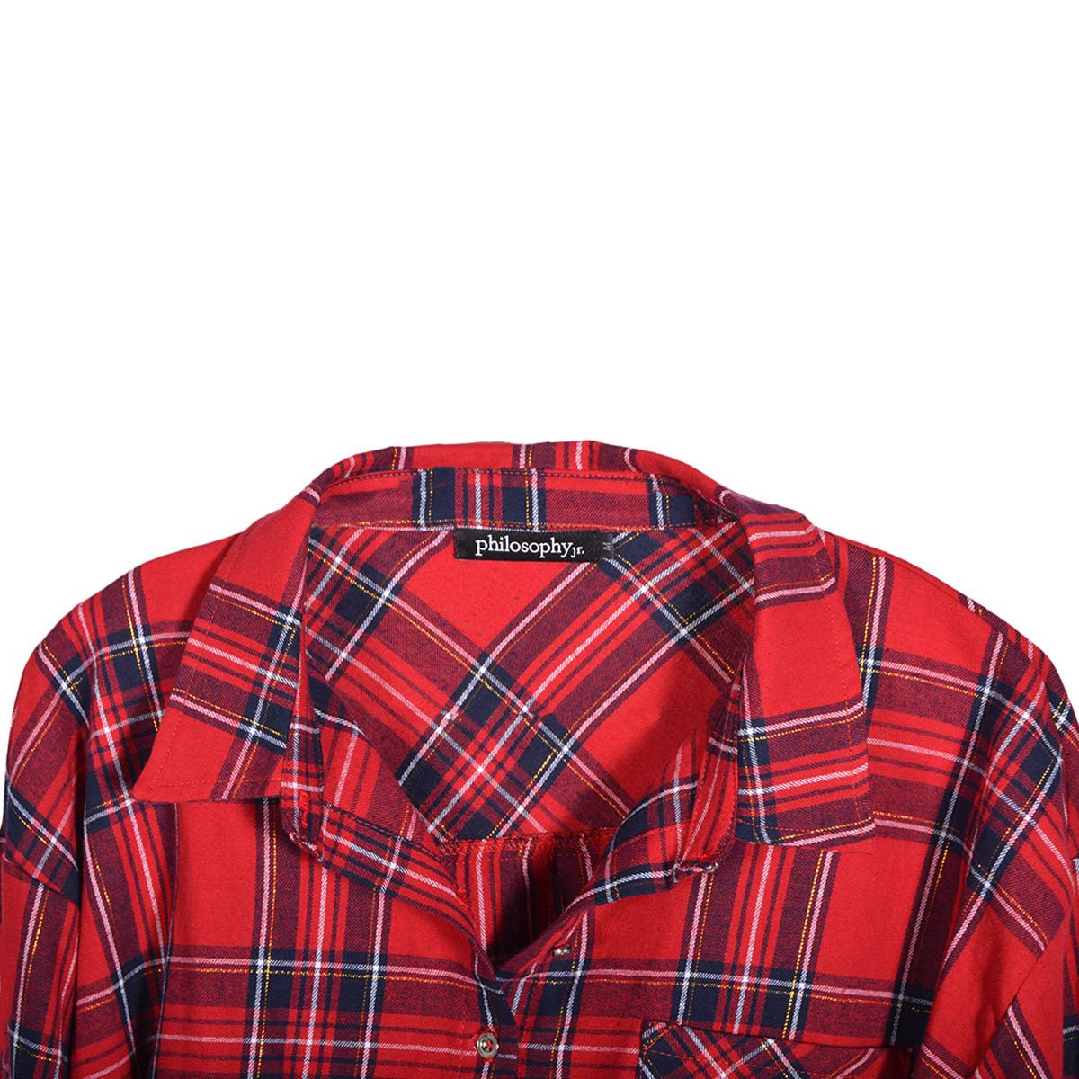 Blusa cuadros Philosophy talla mediana color rojo combinado modelo