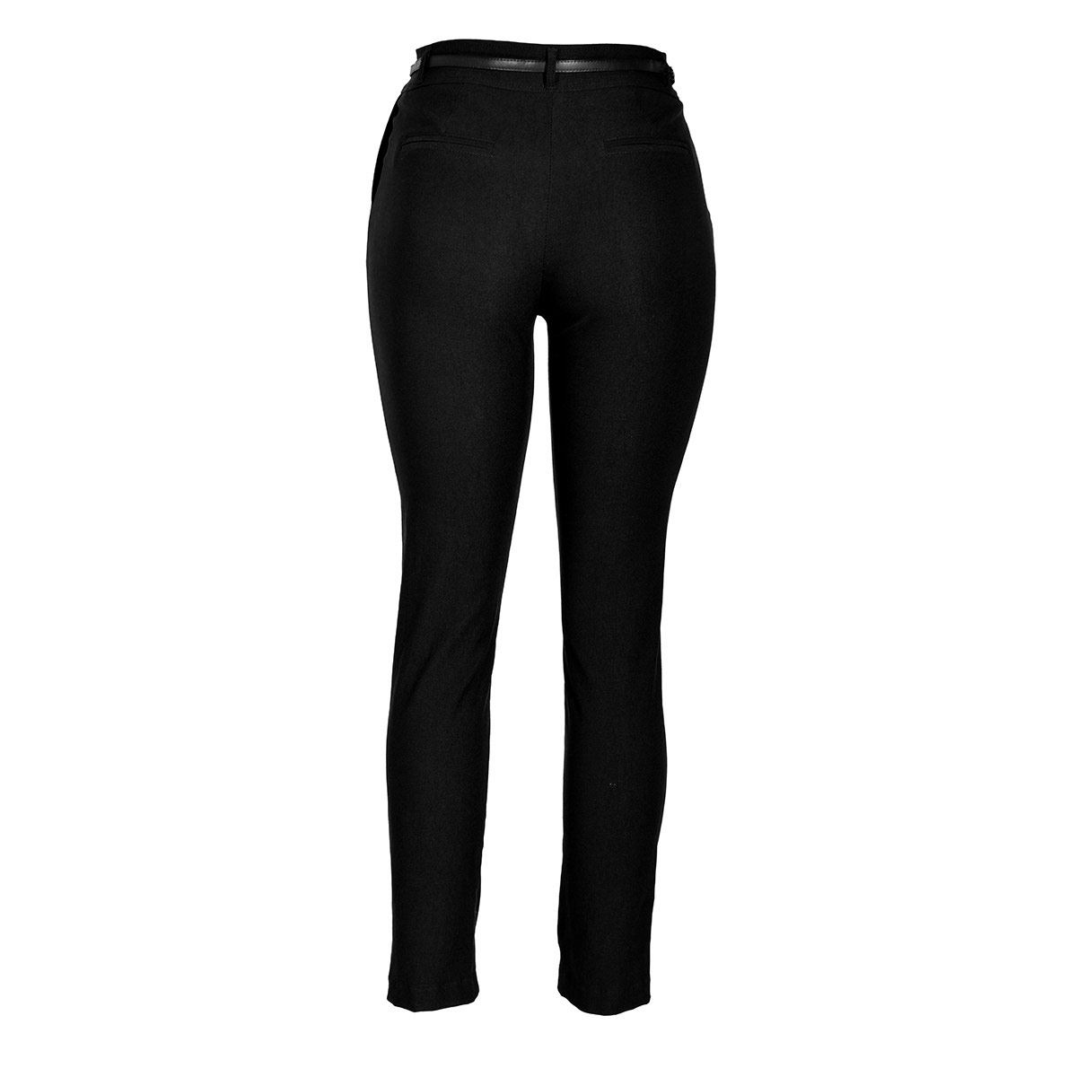 Pantalón recto liso con cinturón delgado Philosophy talla mediana color negro modelo 1537A