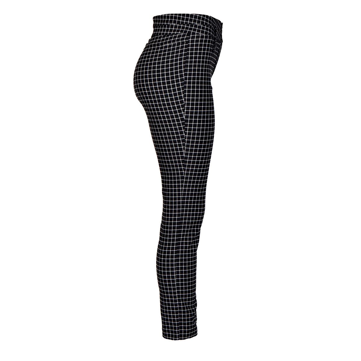 Pantalón recto con estampado a cuadros y doble botón frontal Philosophy talla chica color negro combinado modelo 1535A