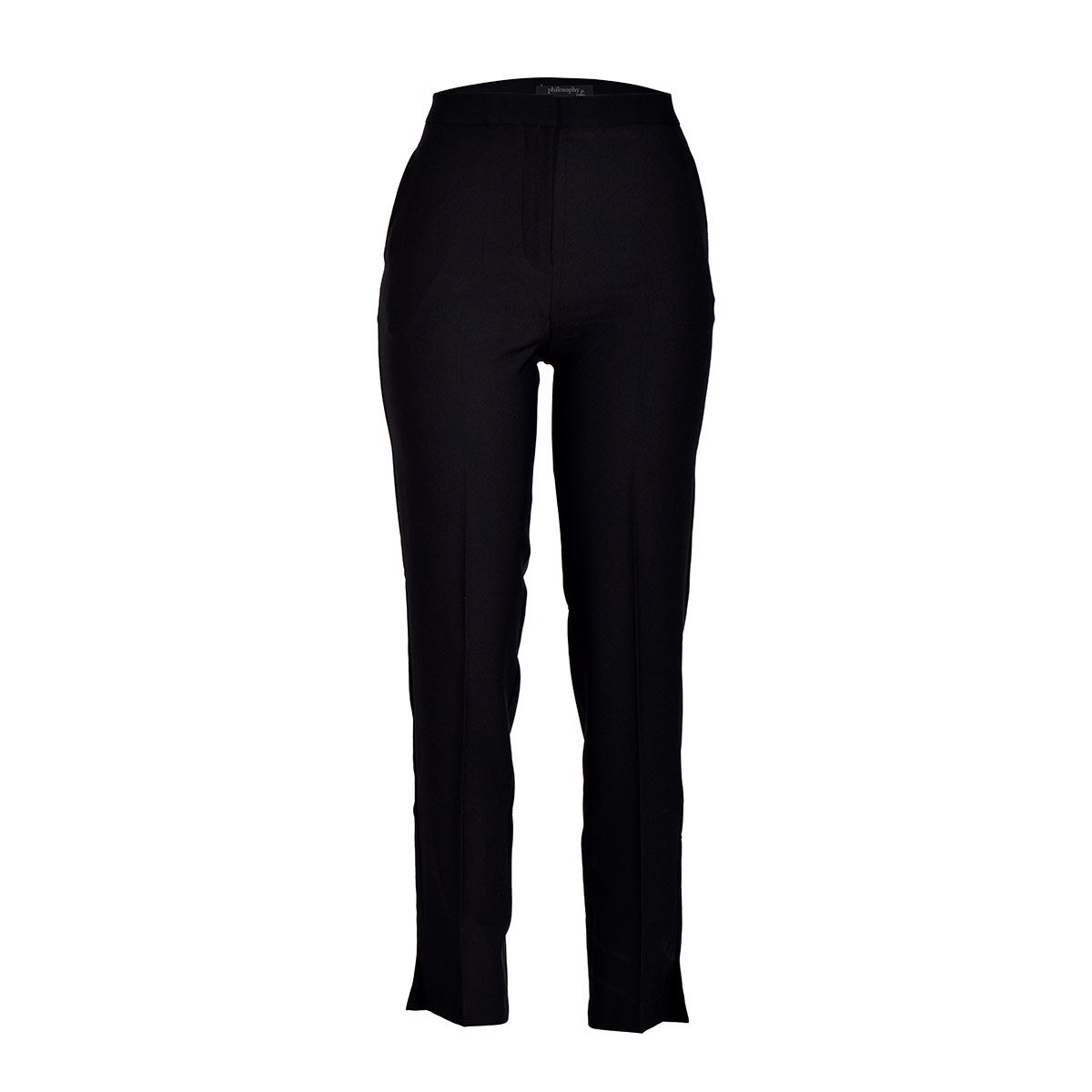 Pantalón para mujer, recto, liso con bolsillos Philosophy Jr talla grande color negro modelo 6675PNN
