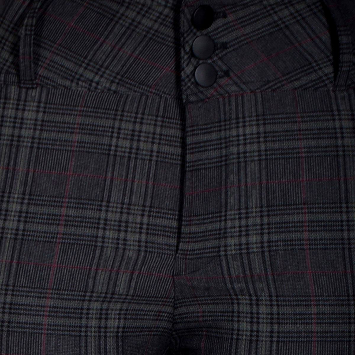 Pantalón con estampado de cuadros oscuros y pretina ancha Philosophy talla grande color gris combinado modelo P13387