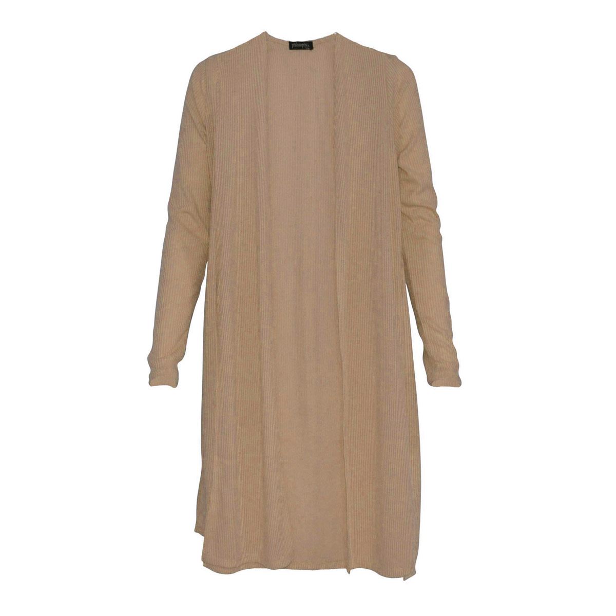 Ensamble liso con abertura en costados Philosophy talla chica color cafe claro modelo 68384NAC