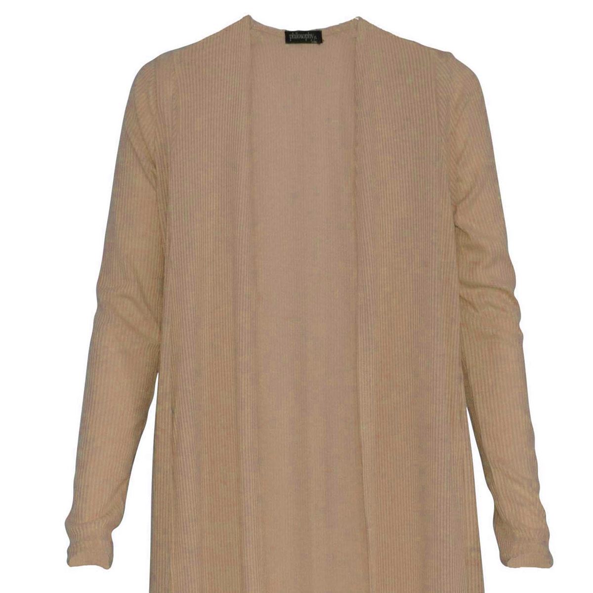 Ensamble liso con abertura en costados Philosophy talla chica color cafe claro modelo 68384NAC