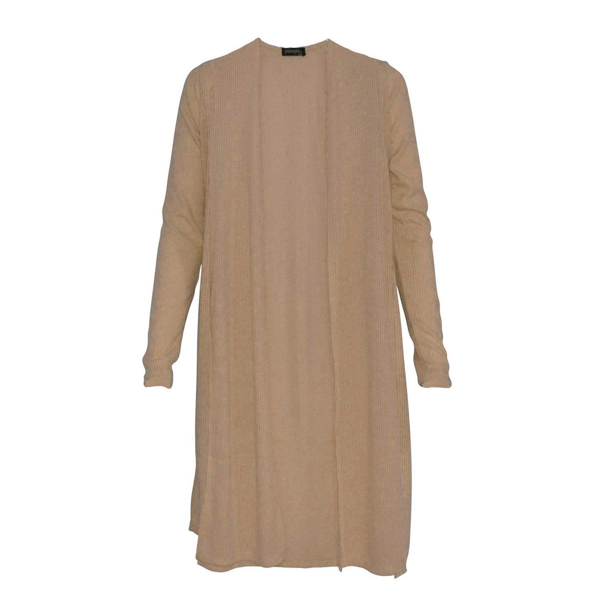 Ensamble liso con abertura en costados Philosophy talla mediana color cafe claro modelo 68384NAC