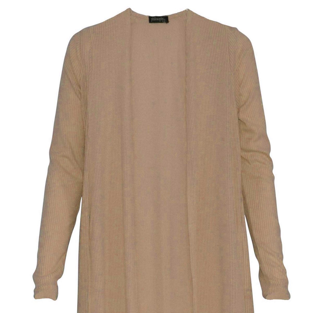 Ensamble liso con abertura en costados Philosophy talla mediana color cafe claro modelo 68384NAC