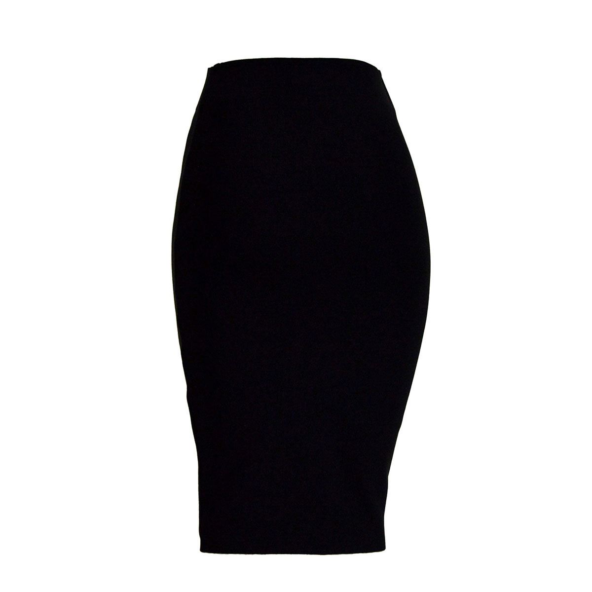 Falda corta lisa ajustada Philosophy talla grande color negro modelo HS7072CHN