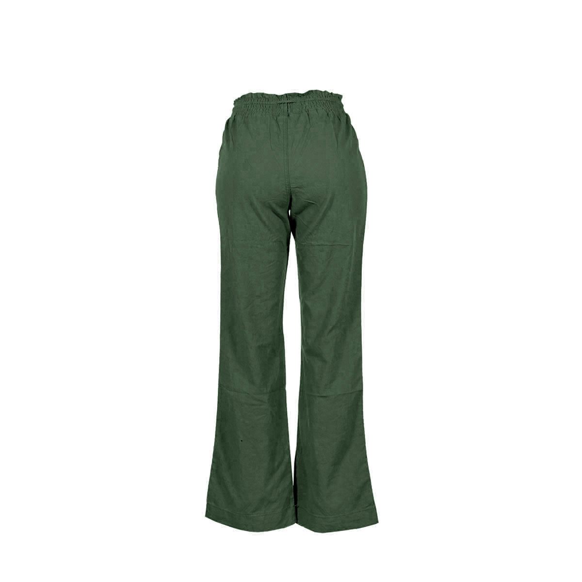 Pantalón acampanado con elástico y bolsillos Philosophy talla extra grande color verde obscuro modelo LP13CLNN