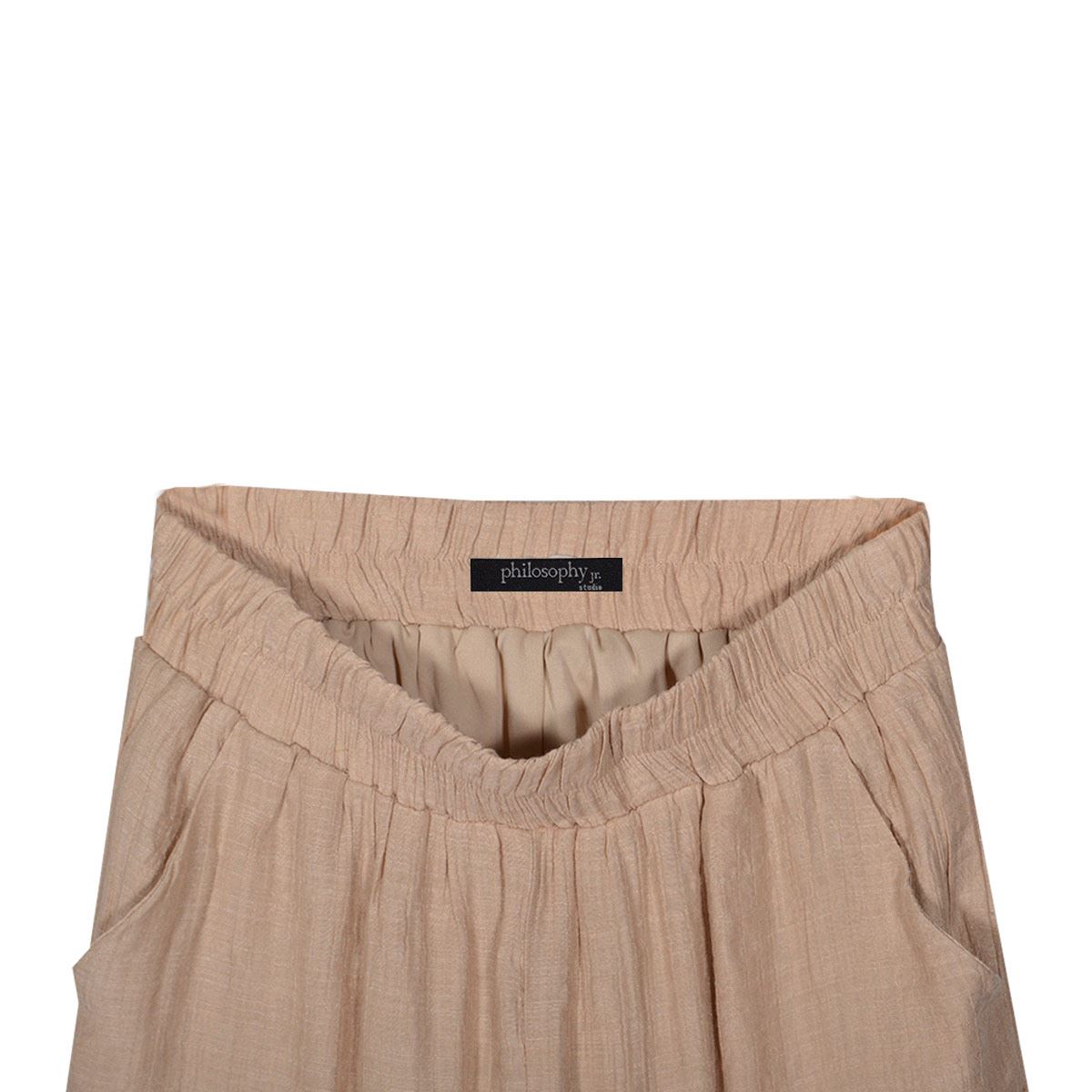 Pantalón recto para mujer, liso con bolsillos Philosophy talla chica color cafe claro modelo B3SX1007B