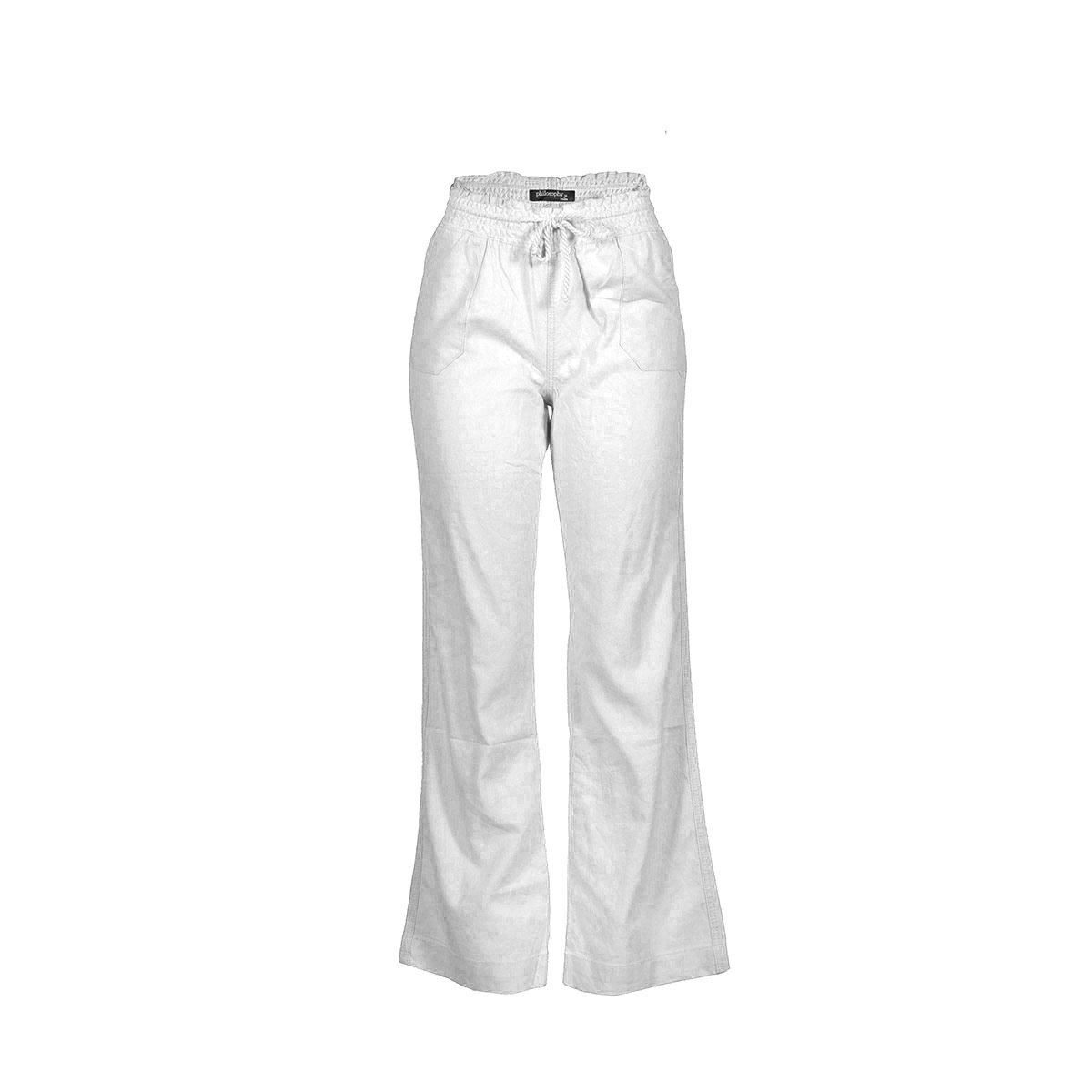 Pantalón acampanado con elástico y bolsillos Philosophy talla grande color blanco modelo LP13CLNN