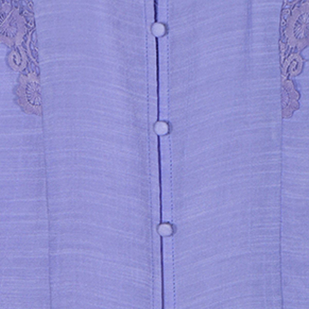 Blusa para mujer con encaje y amarre y botones en espalda Philosophy Jr talla mediana color morado medio modelo 11481