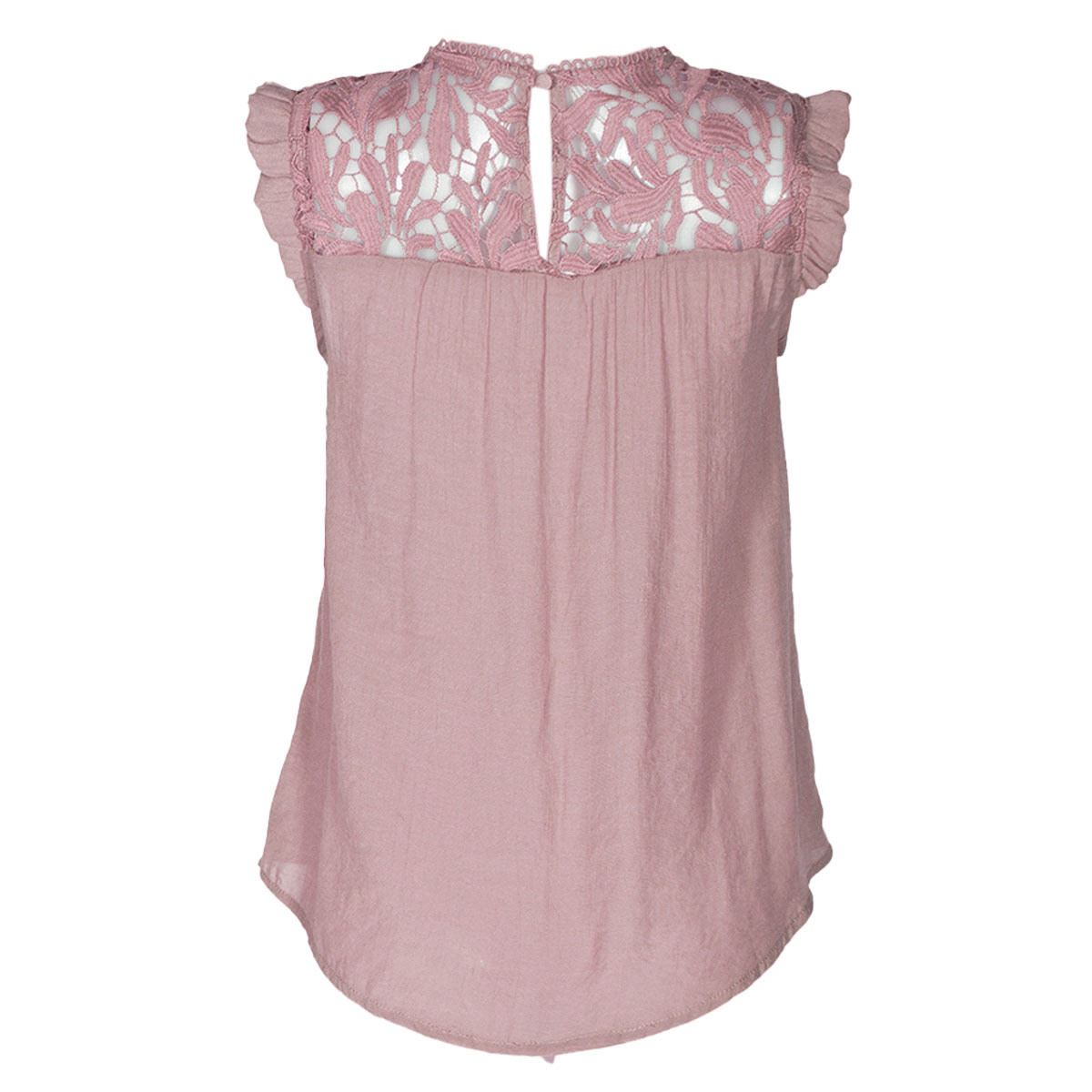 Blusa holgada con encaje Philosophy talla chica color rosa obscuro modelo CR2024