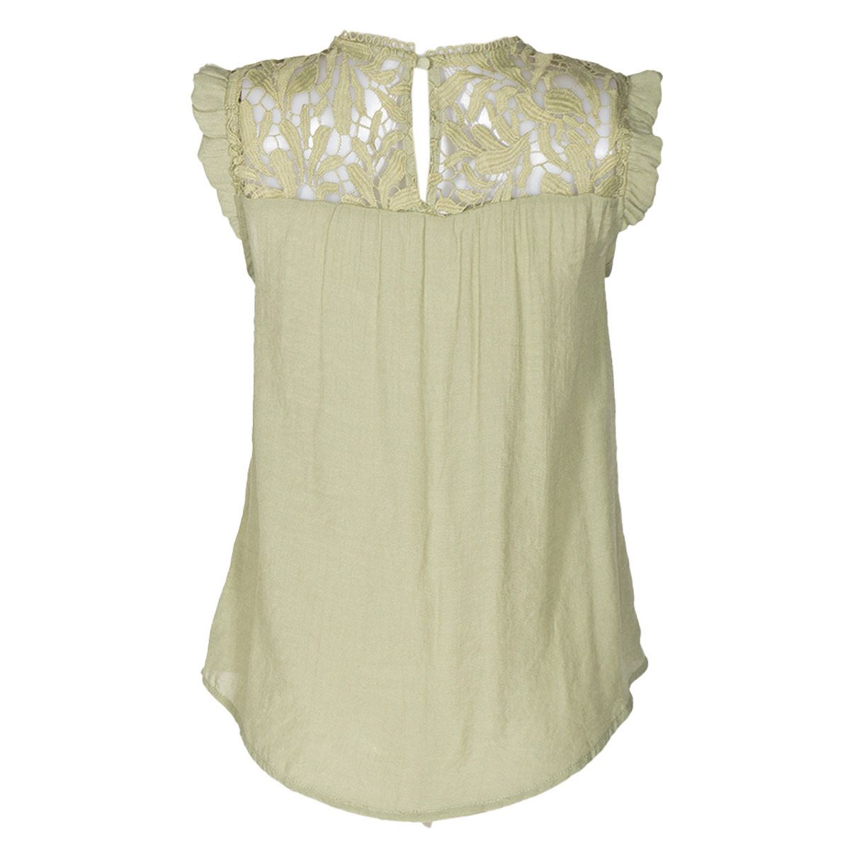 Blusa holgada con encaje Philosophy talla mediana color verde modelo CR2024