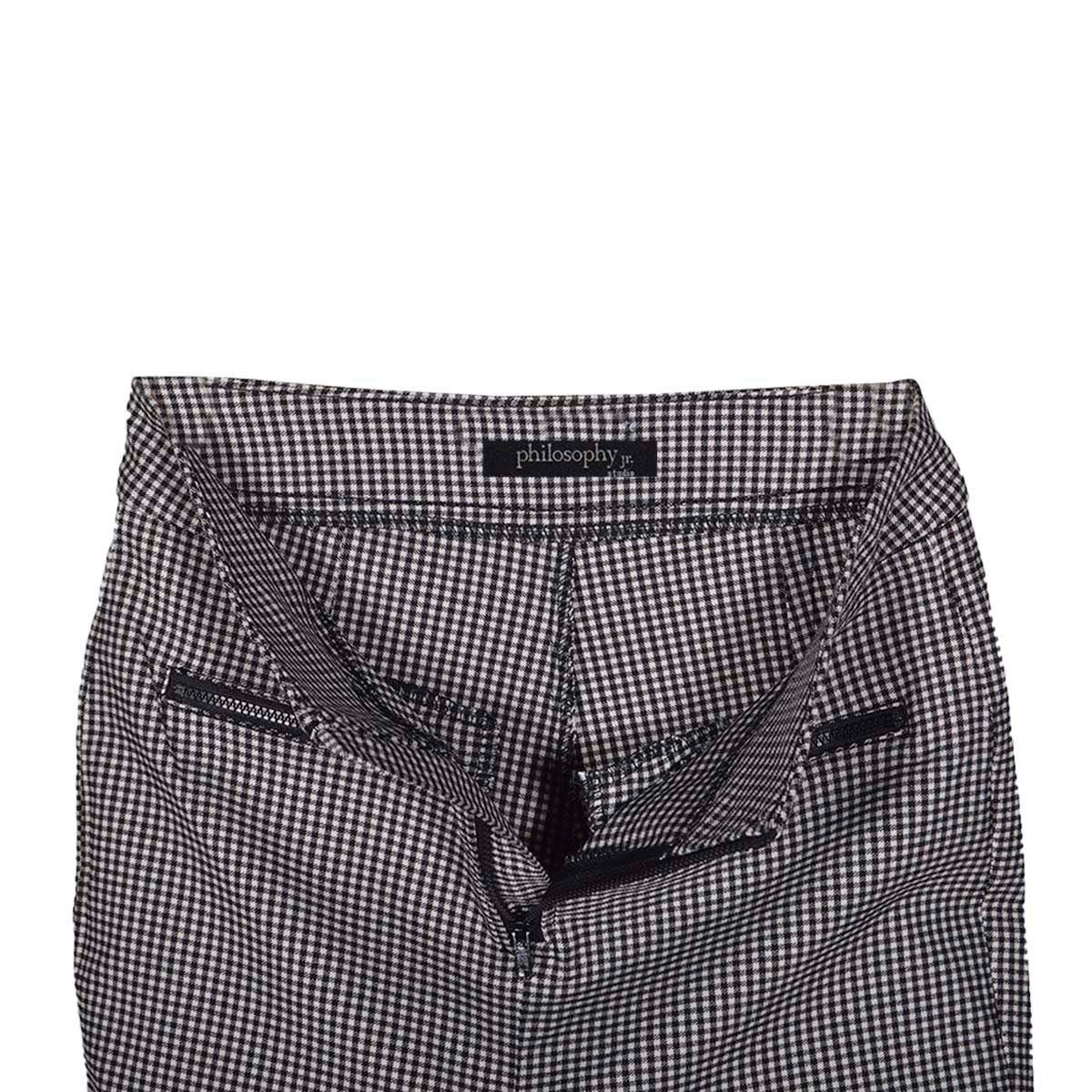 Pantalón para mujer, recto, con bolsillos simulados y vivos en negro Philodophy Jr talla mediana color negro combinado modelo YP4860